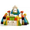 Wooden Building Block Montessori Toy Large Particles Colored Shape Cognitive Educational Toy For Kids Construction Preschool Toy