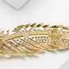Brooch Feather Shape Rhinestone Decor Clothes Decoration Anti-Rust Anti-Oxidation Formal Occasion Lady Business Gift