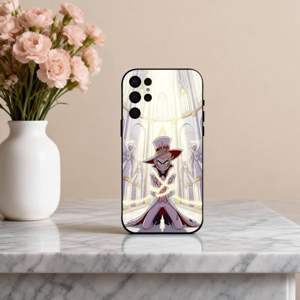H-Hazbin H-Hotel L-Lucifer M-Magne Phone Case For Samsung S25,24,23,22,30,21,10,9,Ultra,Plus,Lite,FE,4,5 G Soft Black Case