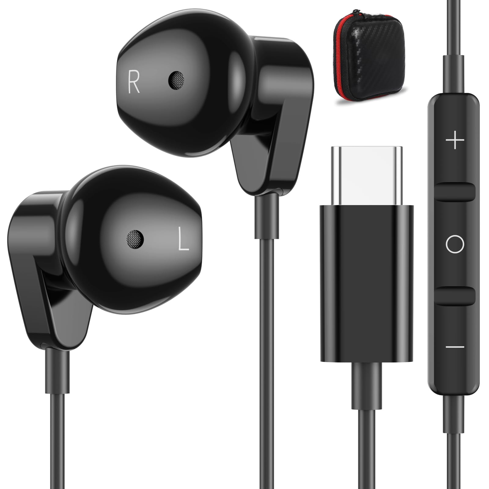 

Проводные наушники типа C, совместимые с iPhone16 Pro max plusi Pad 10 Air5 Mini 6, совместимые с Google Pixel8 7a 6 Pro, глубокие басы, микрофон в комплекте