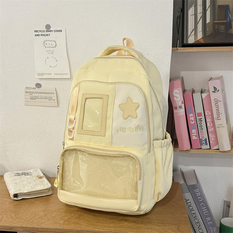 Cute Star Design Backpack for Women and Girls – Lightweight School Bag with Front Pocket, Mesh Compartment – Perfect for Daily Use, College, or Travel
