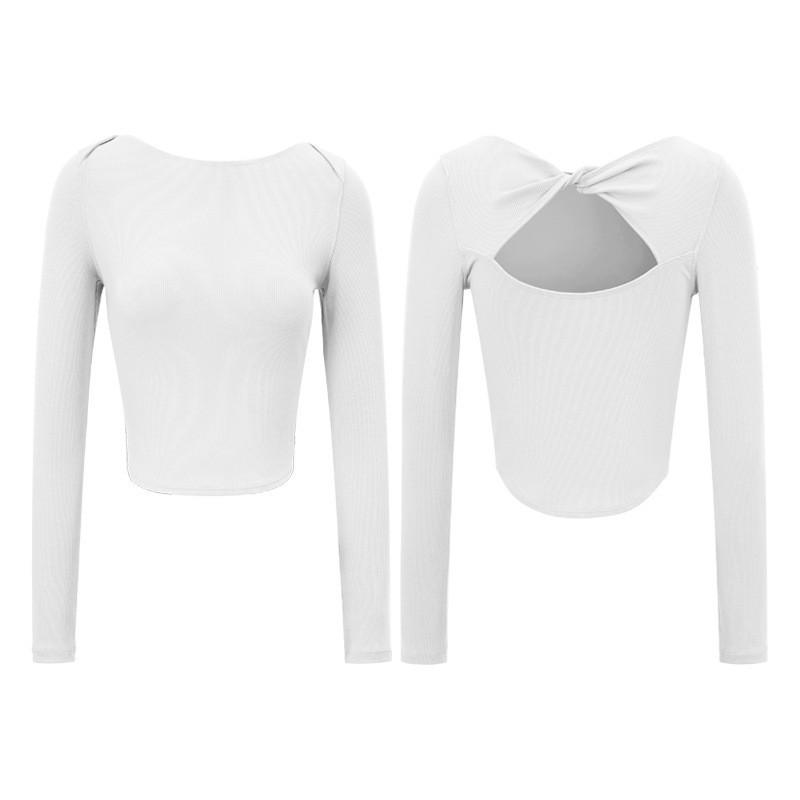 Lulu Women's Hollow-Out Back Yoga Wear: One-Shoulder Long Sleeve Tight Fitness Suit for Running & Sports Training.