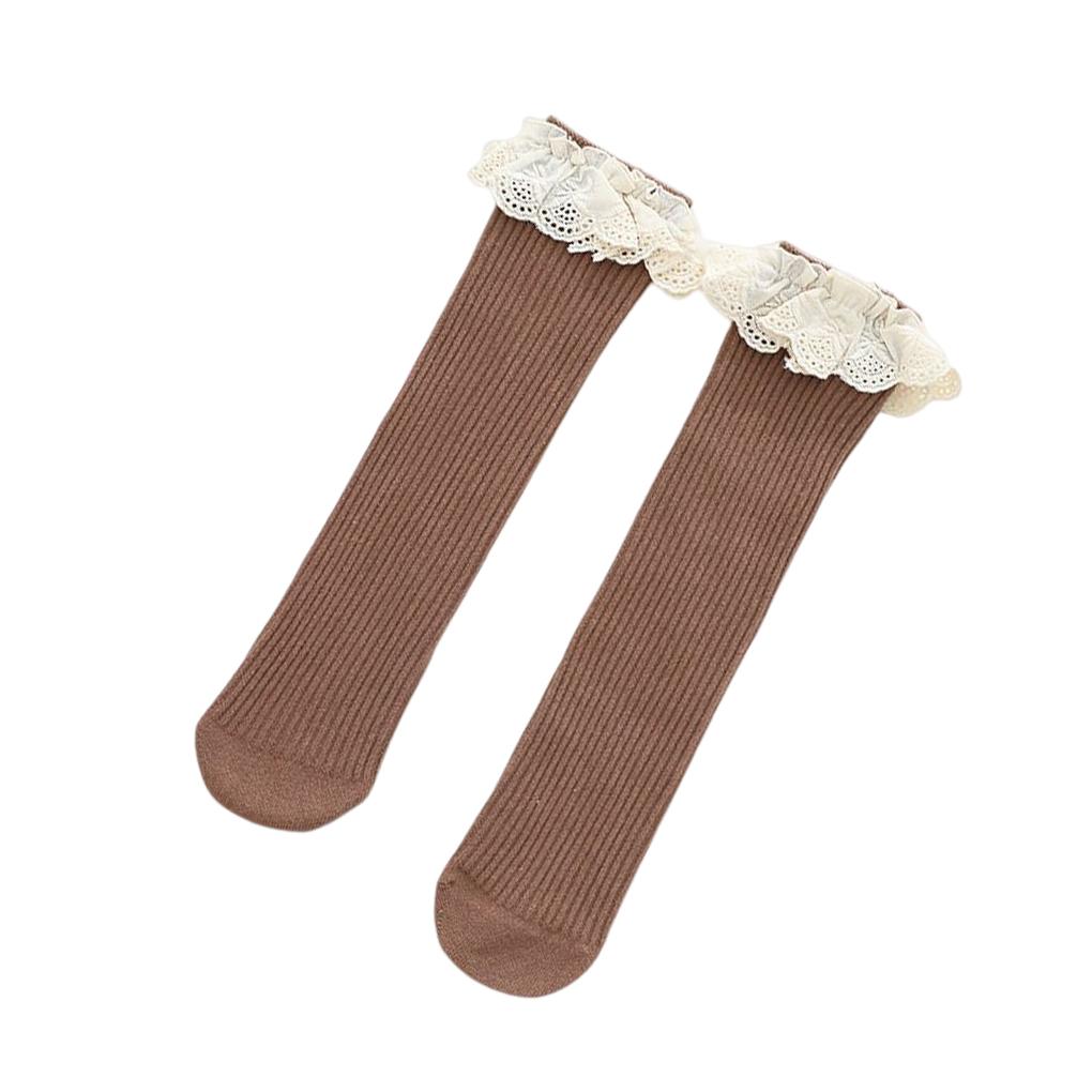 Acquista 1 Pair Girl Sock Knitting Cotton Over Knee Decoration Socks ...