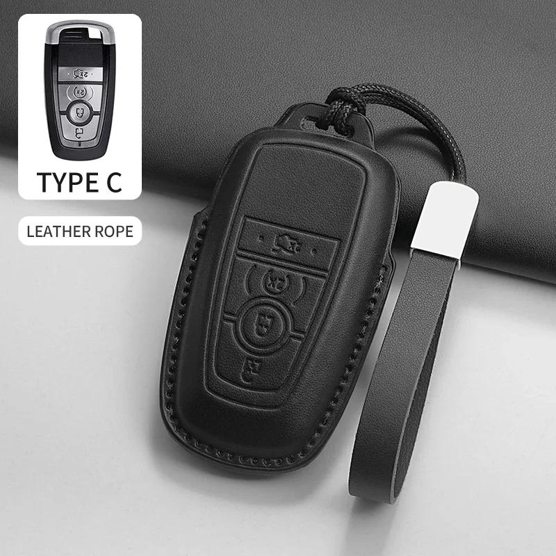 Car Key Case Cover Shell Fob for Ford Ranger Wildtrak Focus Explorer Edge EcoSport C-Max Galaxy Mondeo for Mustang PU Accessory