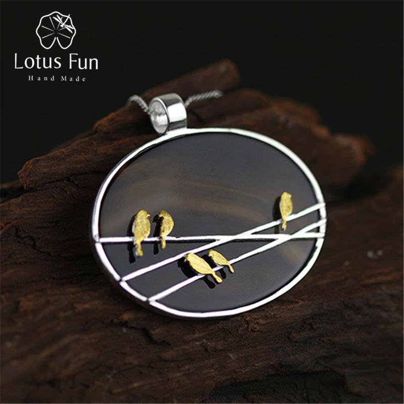 

Подвеска Lotus Fun ручной работы с милыми птицами без ожерелья для женщин