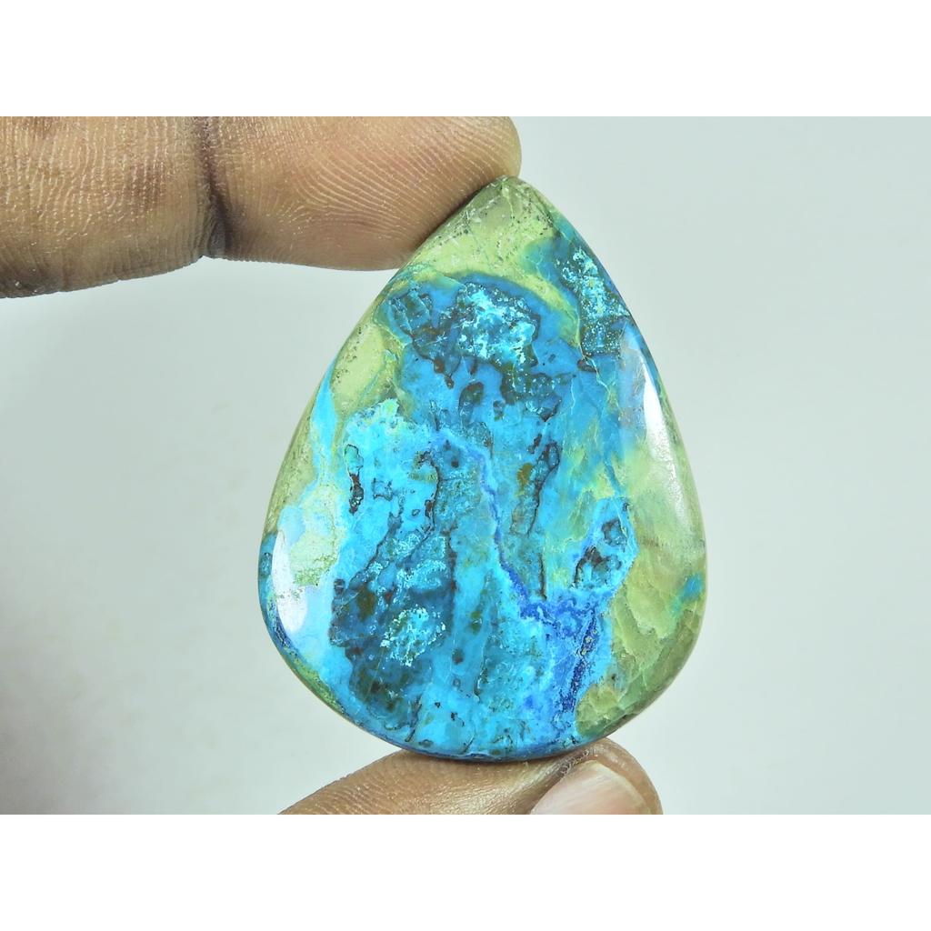 33X45MM Natural Shattuckite Pear Cabochon Loose Gemstone 71Cts. G-733