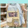 Nylon School Backpack For Teens With Waterresistant Design And Geometric Pattern