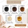 Large Hole Hair Beads for Braids and Dreadlocks, Painted Multicolor Decorations with Natural Wood-Inspired Look