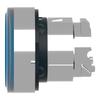 Blue Metal Harmony Flat Pushbutton Head with Spring Return, LED