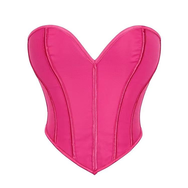 Cute Heart Tube Top Corset Breathable Mesh Off-the-shoulder Shapewear Can Be Worn Outside Sexy Vest Top Bone Coat