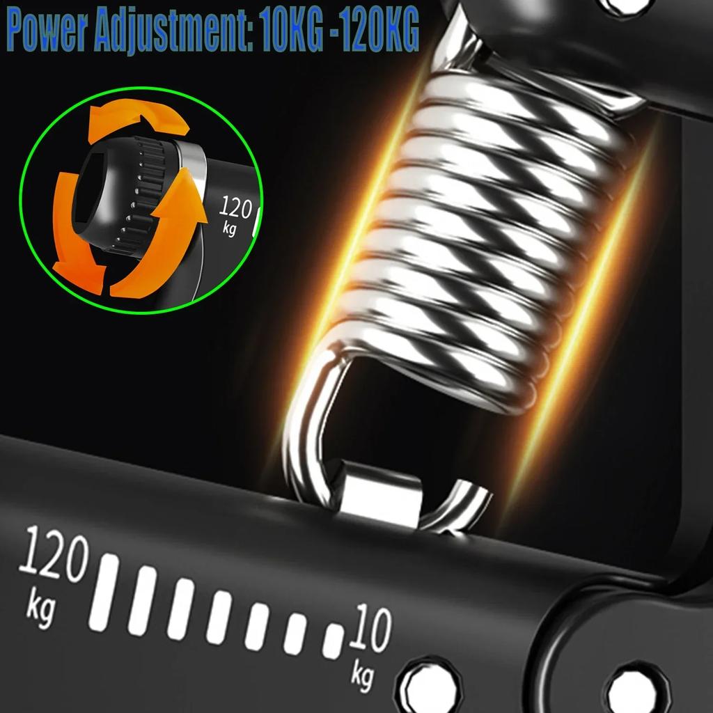 Hand Grip Wrist Strengthener Exerciser with Counter, Adjustable Resistance, Forearm Power Muscle Building Trainer, 22-260lbs