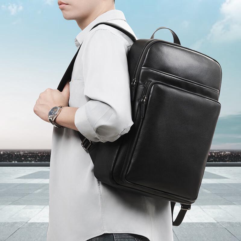 SCHWARZETIENNE Men's Genuine Leather Business Backpack