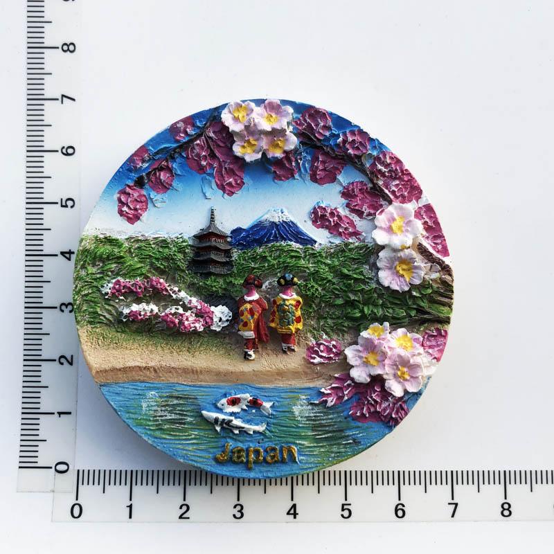 Japan Fridge Magnets Mount Fuji Tokyo Kyoto Tourist Souvenir Craft Gifts Resin Magnetic Refrigerator Sticker Home Decoration