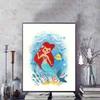Diamond Painting The Little Mermaid Ariel Retro Illustration 5D DIY Diamond Painting Embroidery Set Round/Square Diamond Art Mosaic Home Decor