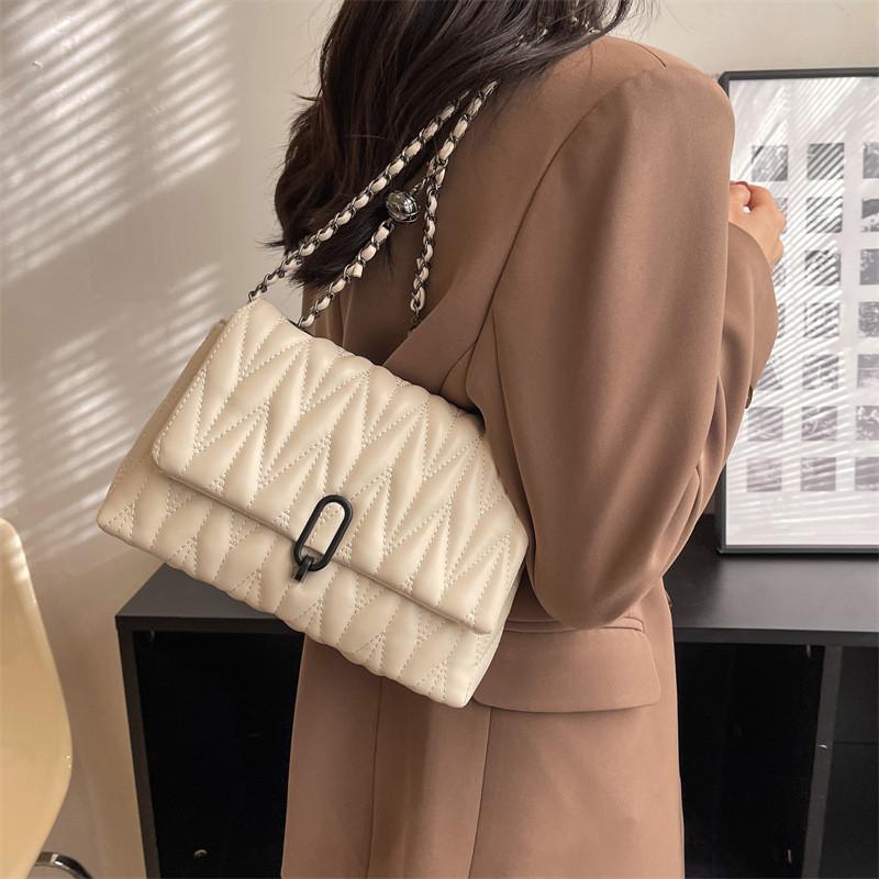 2024 New Fashion Retro Casual Crossbody Bag Women Small Niche Design Single Shoulder Stylish Chain Bag белый