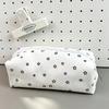 Canvas Pencil Case Polka Dot Bow Cat Star Print Sturdy Zipper Perfect For Students Daily Stationery Storage