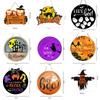 2D Halloween Wooden Sign Spooky Ghost Pumpkin with Rope Halloween Wood Ornament DIY Halloween Welcome Sign Garden Hanging Decor