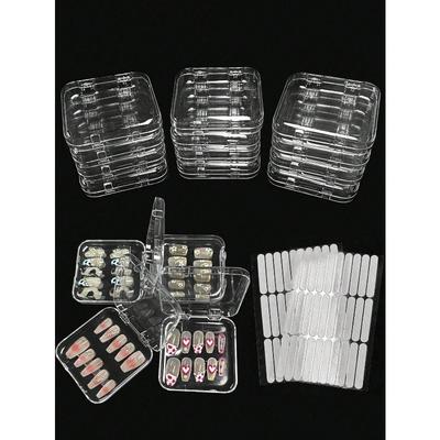 Διαφανές Κουτί Αποθήκευσης Nail Art με Καπάκι, Πλαστική Φορμαρισμένη Θήκη Έκθεσης Νυχιών