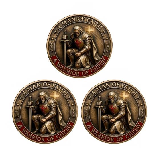 1/2/3/5 st Kristna Jesus Utmaningsmynt Dubbelsidigt Krigare Riddare Bön Tro Token Dekoration Samlare Historiker Souvenirmynt Religiös Gåva