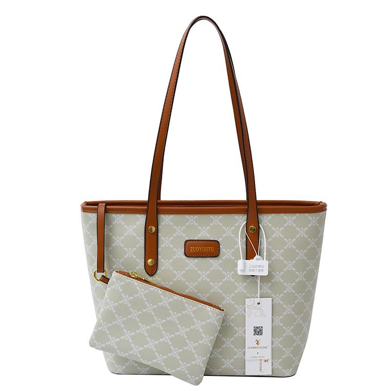 

Новая темпераментная универсальная сумка женская модная сумка через плечо и мессенджер для поездок на работу, большая вместительная сумка-тоут бежевый