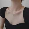 S925 Silver-Plated Heart Necklace - Simple Korean Style for Women, Clavicle Chain, Perfect Gift for Girlfriends and Students