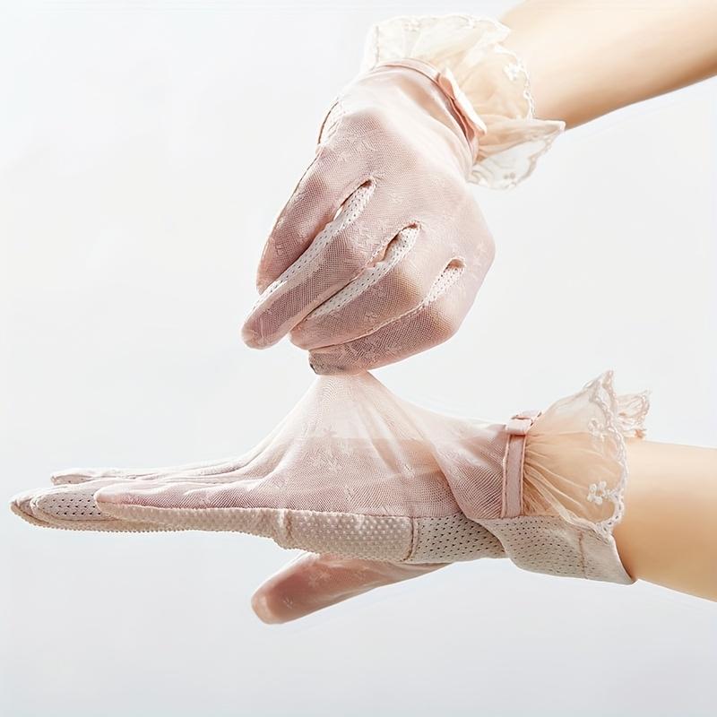 Leichte Damen-Spitzen-Sonnenschutzhandschuhe, Stilvoll für Outdoor-Radhandschuhe