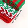 Women with Bow Accent for Women Girls Christmas Socks Knee-High Over-the-Knee Elegant Red & Green Striped Long Socks