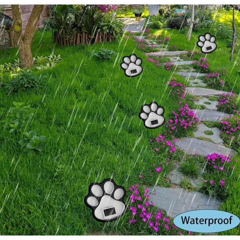 Outdoor LED Solar Paw Print Lights Waterproof Dog Cat Animal Path Lamp for Garden Patio Lawn Camping Home Decor