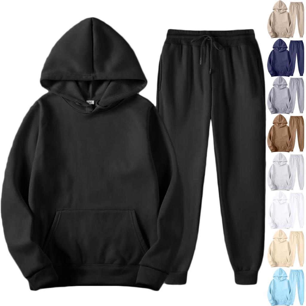 Conjunto de Chándal Unisex - Color Ajuste Holgado Ropa de Invierno a Juego para Parejas