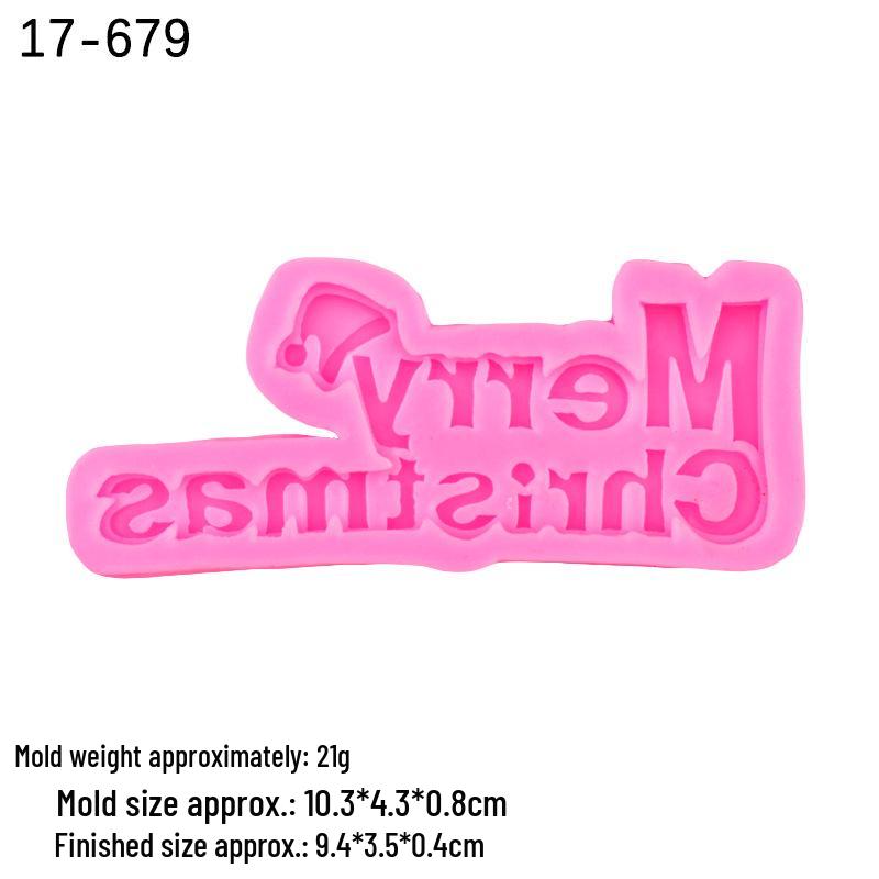 Multi-Language Merry Christmas Silicone Molds for Fondant, Cake, Chocolate & Clay