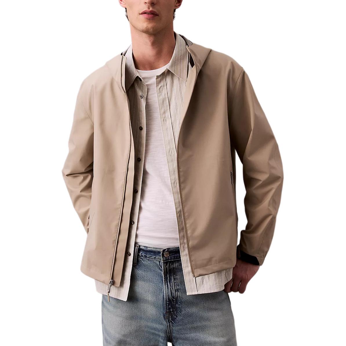 

Calvin Klein Минималистичная Удобная Универсальная Повседневная Куртка с Капюшоном и Длинным Рукавом Мужские куртки Винтажный Хаки 4LB544G-240 S