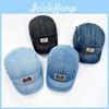 Denim Baseballkappe mit aufgesticktem Buchstaben und kurzem Schirm für den lässigen Sonnenschutz