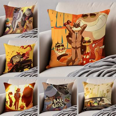 The B-Bad G-Guys Cushion Cover Linen Pillow Case Soft Breathable Protective Couch Room Decoration