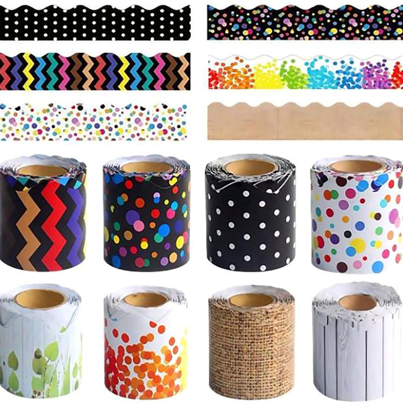 26 Colors 10M Self Adhesive Border Classroom Decors Border Trim Sticker Colorful Dot Trim Border Bulletin Board Border Trim