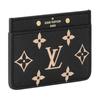 Louis Vuitton Logo Embossed Soft Grain Cowhide Card Holder Women Accessories Black M81022