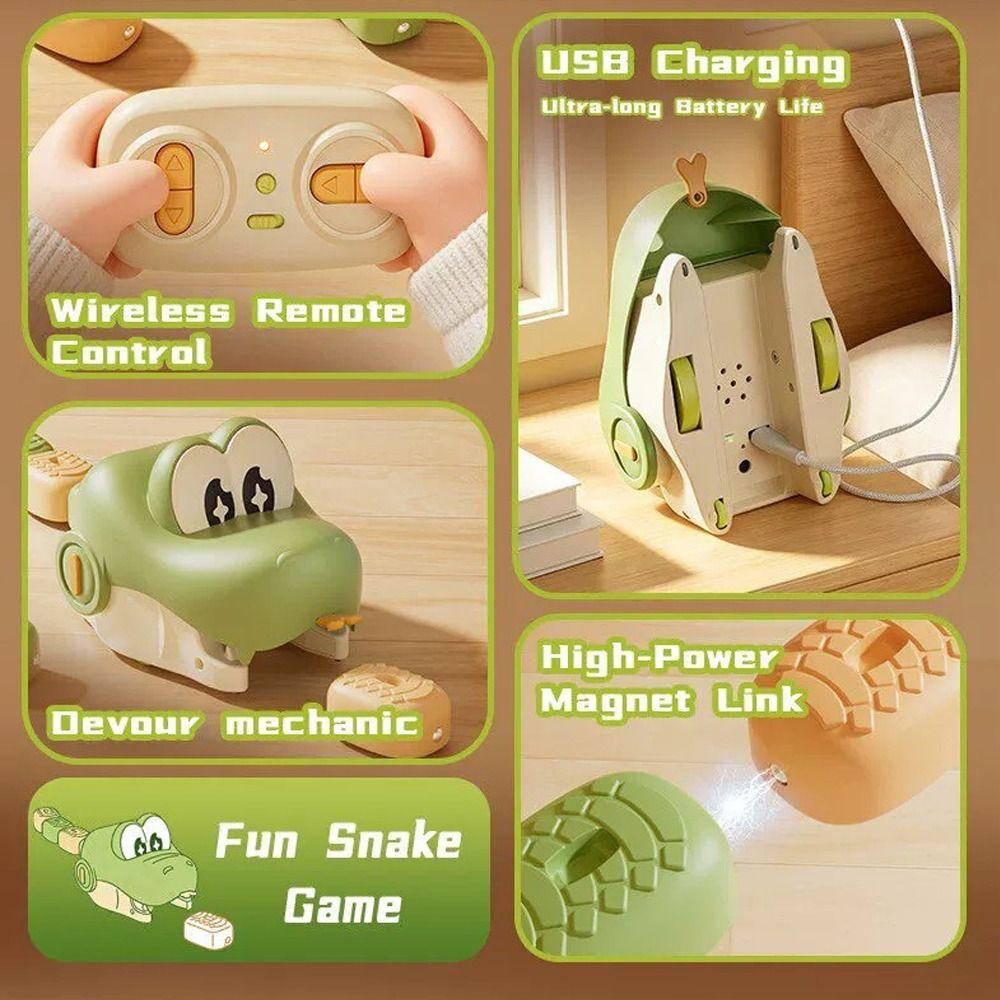 ABS Remote Control Snake Toy Magnetic Tail Extension Magnetic Block Game  Parent-Child Play