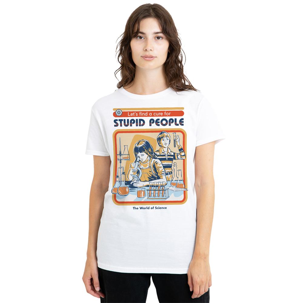 Steven Rhodes Womens/Ladies LetÂ´s Find A Cure For Stupid People T-Shirt