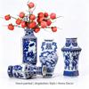 Hand-Painted Jingdezhen Blue & White Porcelain Vase - Square Ceramic Flower & Storage Ornament