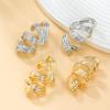 Gold Tone Geometric Statement Earrings Women Coil Design Fashion Jewelry Accessories