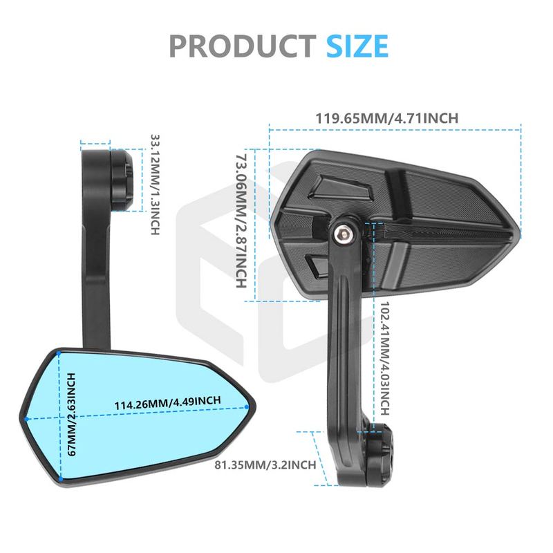 Motorcycle Accessories Bar End Mirror Rearview Handlebar Rear View Mirrors M8 8MM For Kawasaki Z900 Z1000 Z900rs ZH2