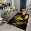 Forest Carpet Natural Landscape Rug Green Grass Rectangle Area Rugs for Adults Yoga Mats Bedroom Living Room Decor Soft Door Mat
