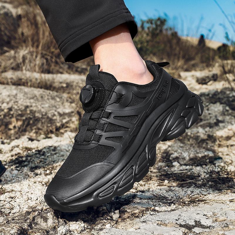 New Mens Outside Rotating Buckle Trekking And Running Shoes For Springtime Fall, Wear-Resistant And Slip-Resistant Athletic Shoes