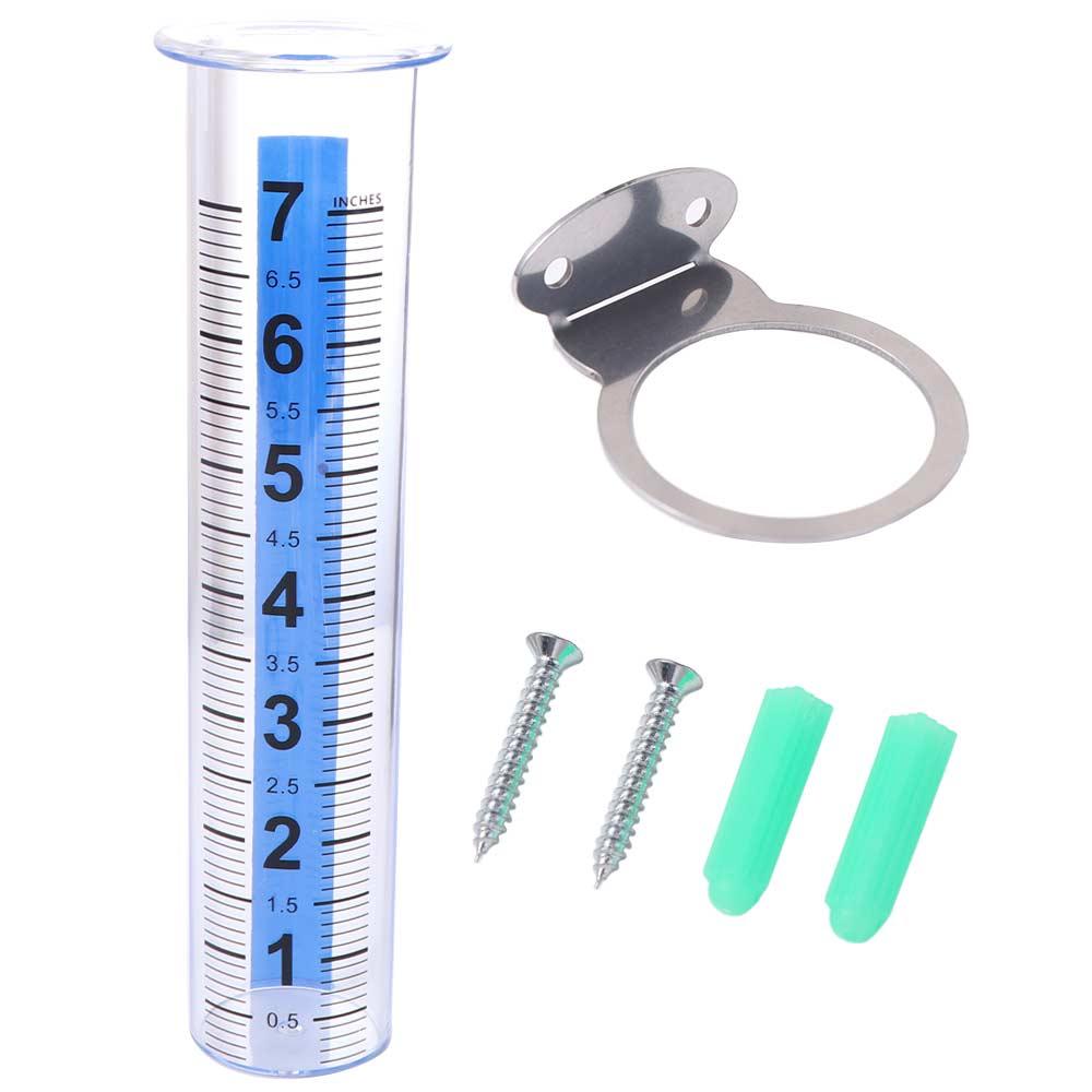 Transparent Rain Meter Freeze-Proof Fence Mounting Bracket Convenient Outdoor Rain Gauge Outdoor