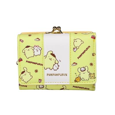 Aldi Wallet with Sanrio Pompompurin SR36-2 Women's Tri-fold Clasp, Characters,