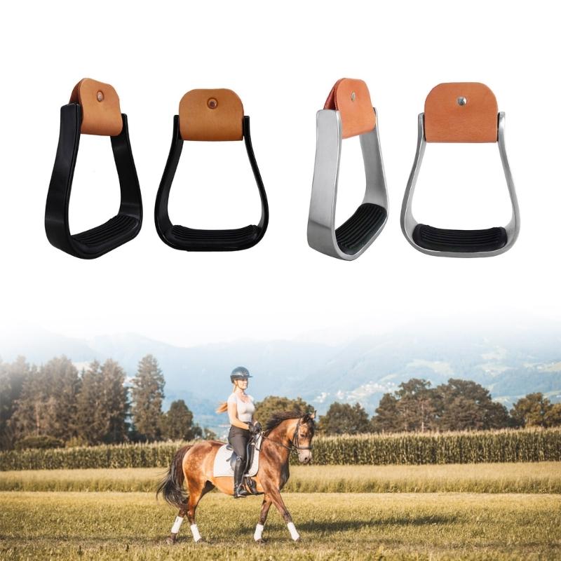 Light Weight Aluminum Cushioned Western Stirrups Replacement Ergonomic Horse Riding Stirrups Enhances Riding Stability