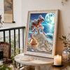 Ocean Princess Series Pearl Effect Frameless Art | Moonlit Sea & Shell Luxury Accents | Atmospheric Wall Art for Modern Home & Gallery