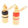 1Pair Gold Plated Amplifier Speaker Binding Posts Terminal 4MM Sockets Speaker Plug Jack Connector Audio Terminal Banana Plugs