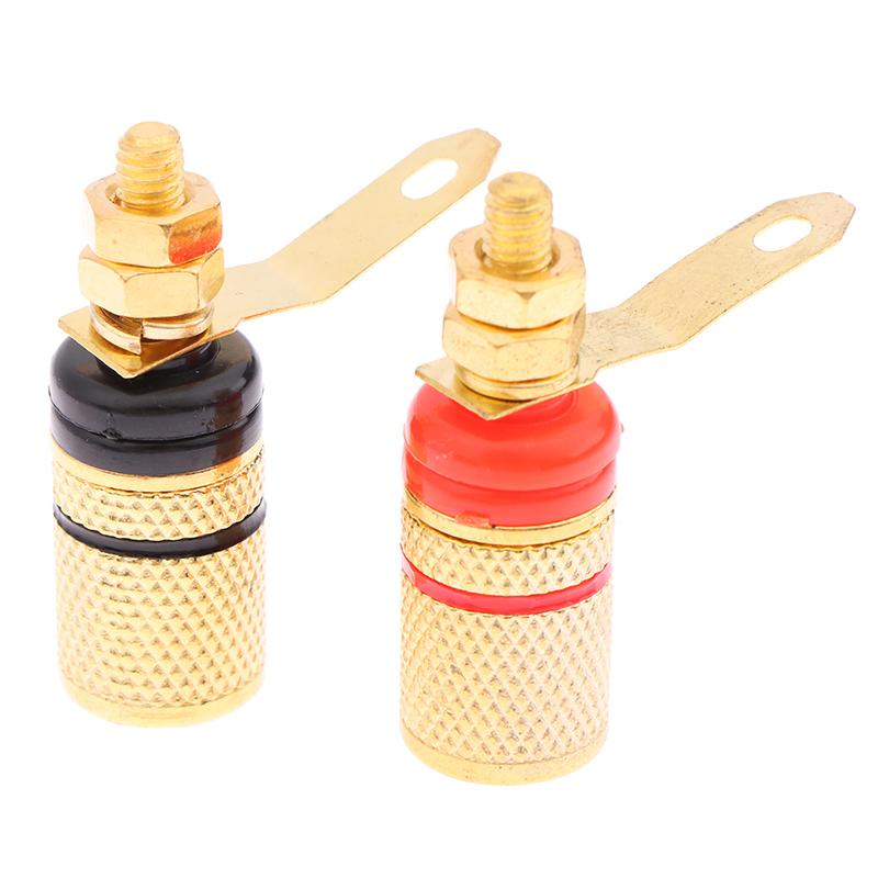 

1Pair Gold Plated Amplifier Speaker Binding Posts Terminal 4MM Sockets Speaker Plug Jack Connector Audio Terminal Banana Plugs
