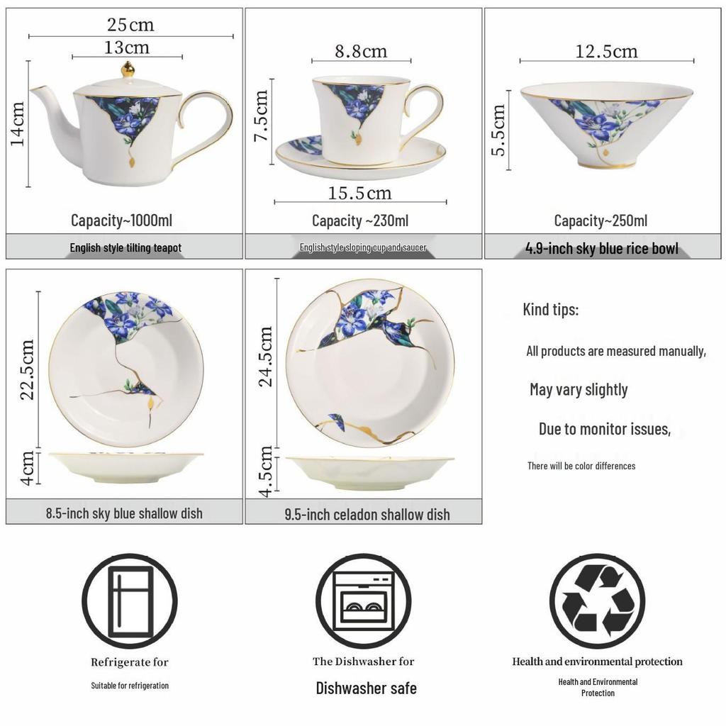 Elegant Bone China Coffee Cup & Saucer Set for Afternoon Tea - Exquisite Ceramic Bowls, Dishes, Plates In a Gift Box for Home Use.