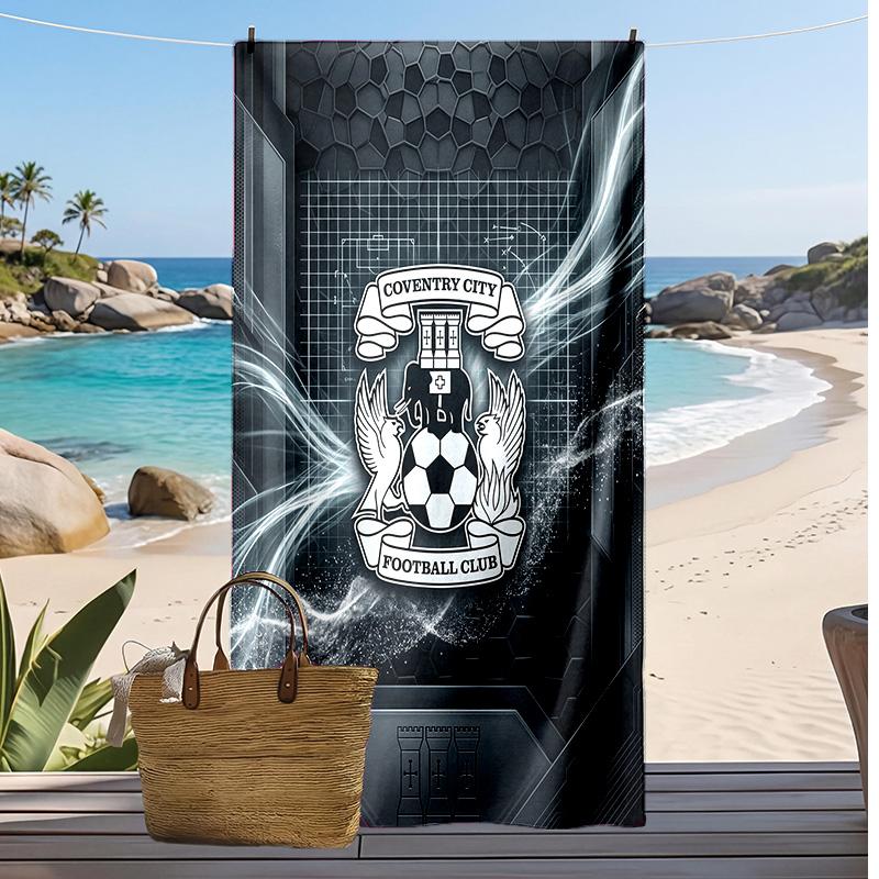 Asciugamano da Spiaggia Stampa Coventry City Football, Asciugamano Grande Morbido Asciugatura Rapida per Spiaggia Campeggio Nuoto